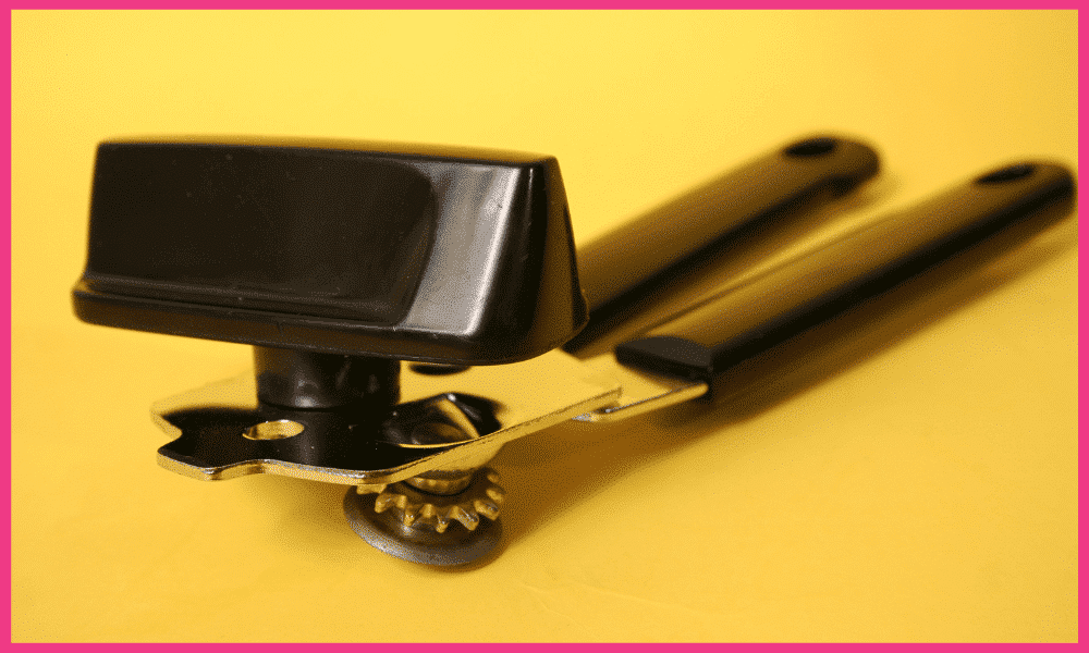 can opener with yellow background