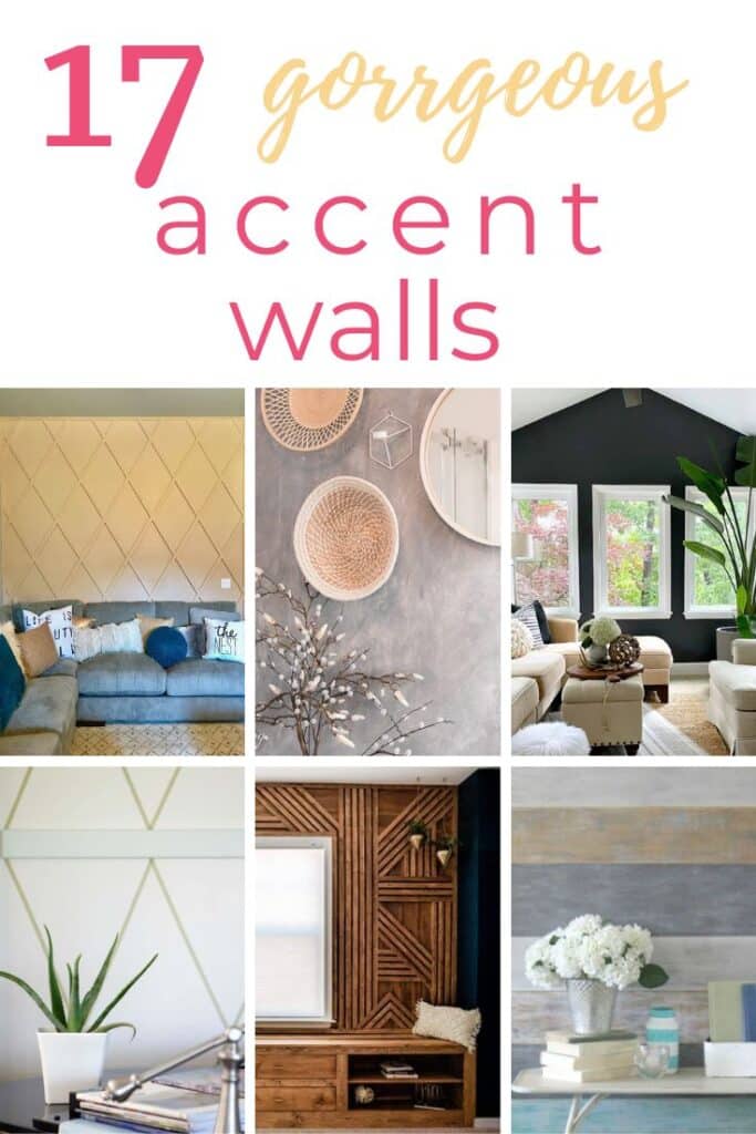 17 diy accent wall ideas in living room pin collage