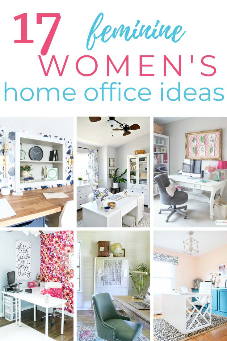 feminine home office pin collage