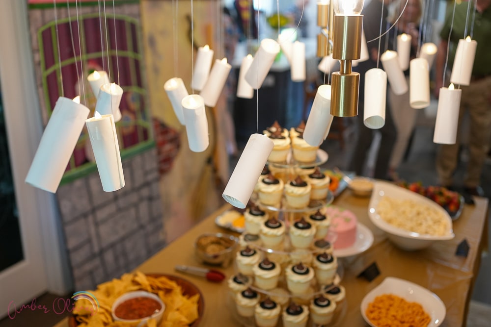 diy hanging candles for harry potter themed baby shower