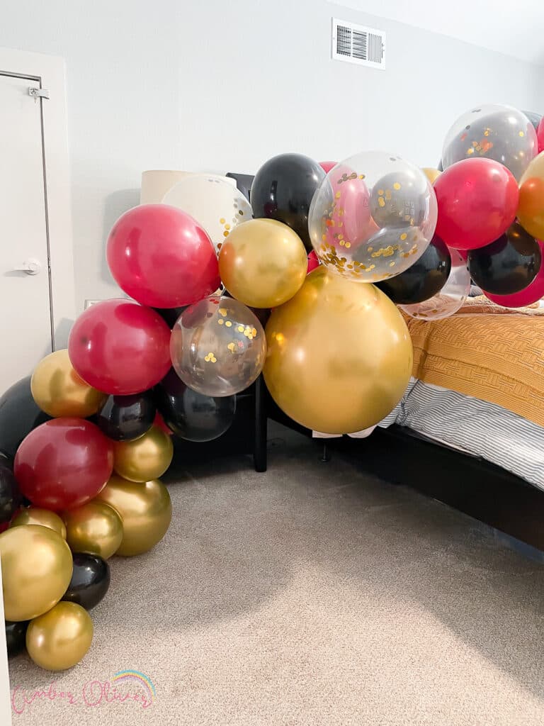 balloon arch in the making