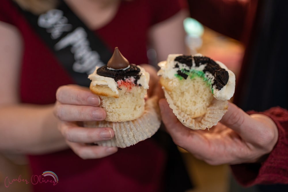 sorting house cupcakes at harry potter baby shower