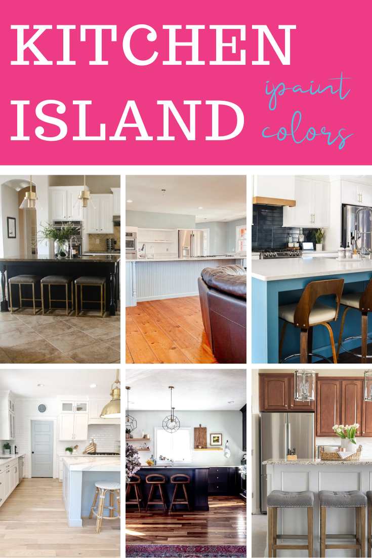 kitchen island paint colors pin collage