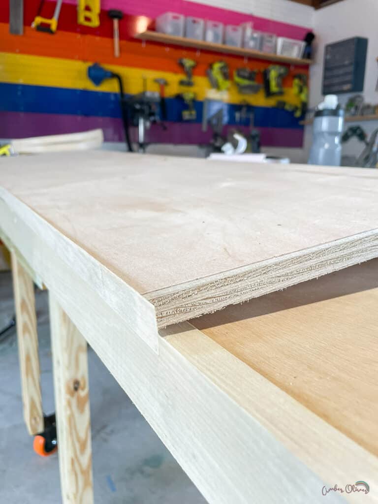 half finished plywood edge