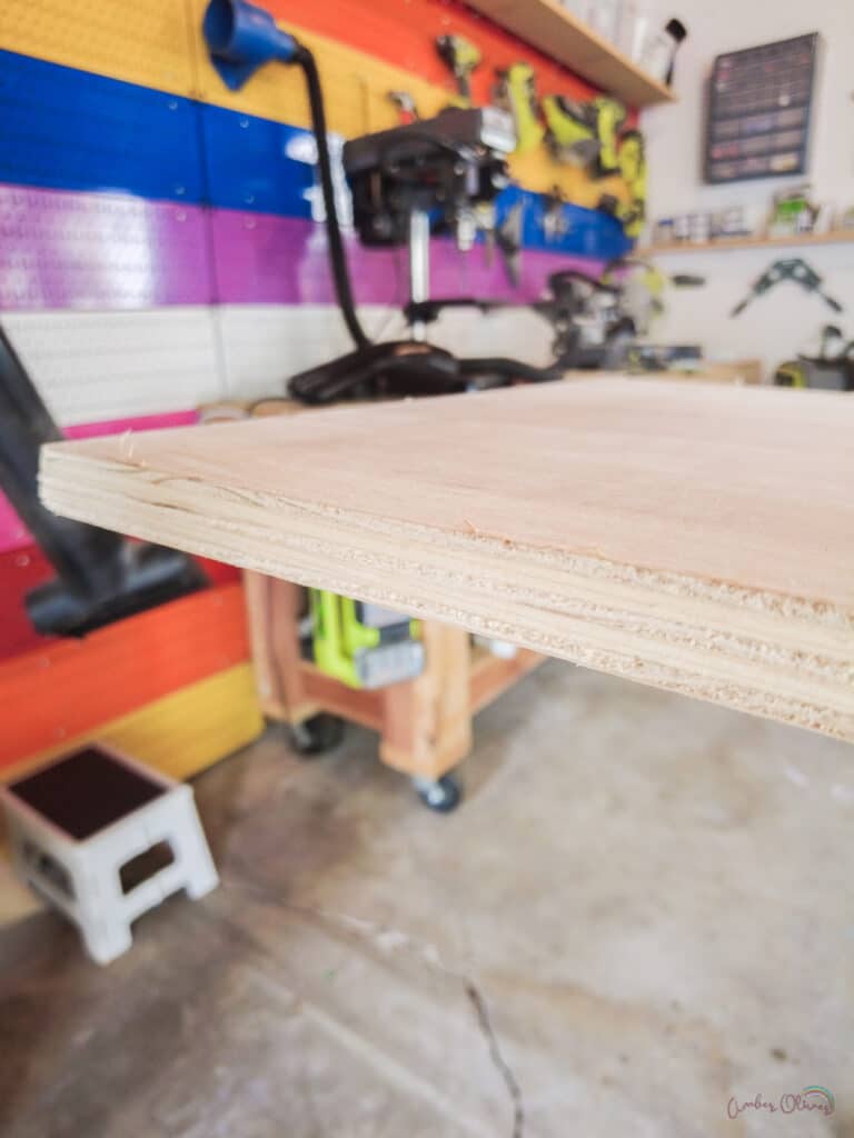 unfinished plywood edge