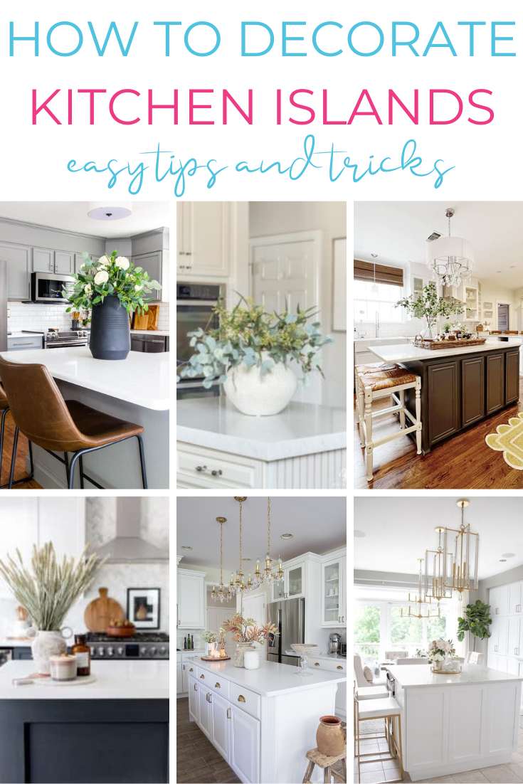 pin collage kitchen island decorating ideas with text