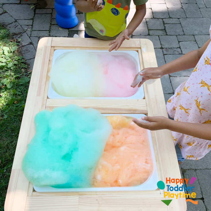 bubble foam sensory play for 1-2 year olds