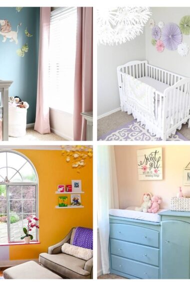 4 image collage diy girls nursery decor