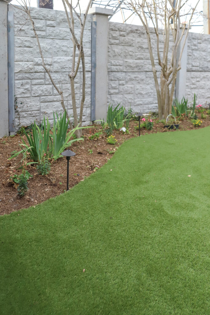 curved edge of turf